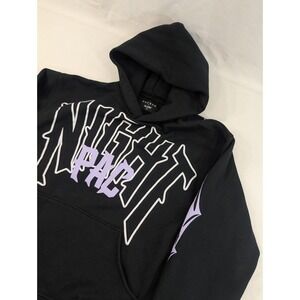 PacSun x Night Lab Pullover Hoodie in black with Purple and Heavy graphics Med